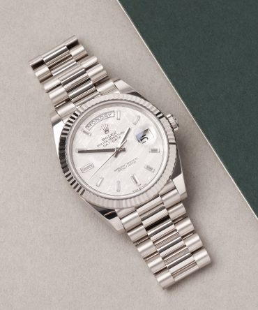Alternative view of Rolex Day Date 228239-0049 - 40mm - Meteorite Dial With Baguette Diamonds - President White Gold 18K
