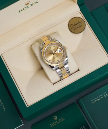 Alternative view of Rolex Datejust 126333-0011 - 41mm - Gold Dial With Diamonds , Oyster Demi Yellow Gold 18K