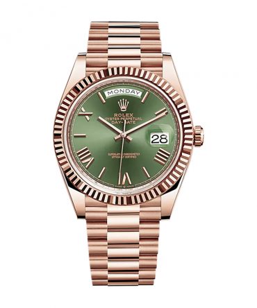 Rolex Day Date 228235-0025, 40mm, Green Olive Dial- President Everose Gold 18K