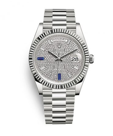 Rolex Day Date 228239-0049 - 40mm - Diamonds Paved Dial With Baguette Diamonds - President White Gold 18K