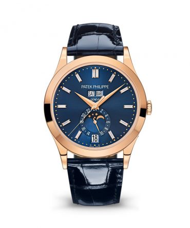 PATEK PHILIPPE Complications 5396R-015 - Annual Calender, Moonphase - Blue Dial - 38.5mm - Rose Gold 18K