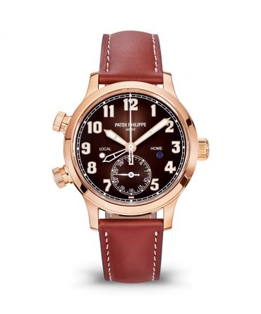 PATEK PHILIPPE  Calatrava Pilot Travel Time 7234R-001, Brown sunburst dial - 37.5mm - Rose Gold 18K