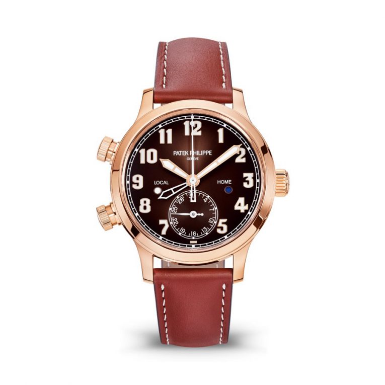 PATEK PHILIPPE  Calatrava Pilot Travel Time 7234R-001, Brown sunburst dial - 37.5mm - Rose Gold 18K