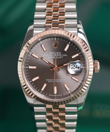 Alternative view of Rolex Datejust 126231-0013 - Grey Dial, 36mm, Chromalight, Everose Gold 18K