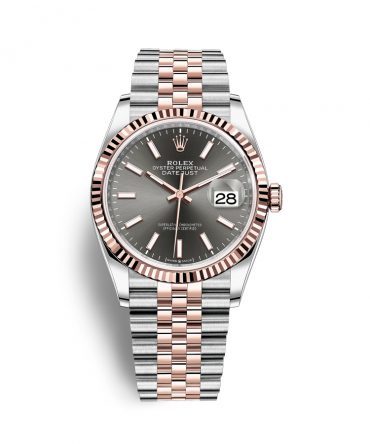Rolex Datejust 126231-0013 - Grey Dial, 36mm, Chromalight, Everose Gold 18K