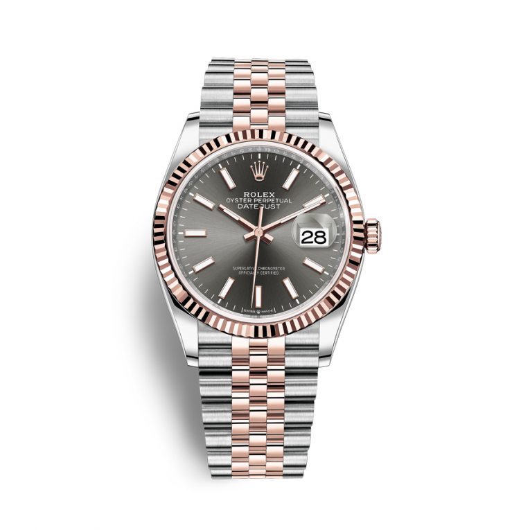Rolex Datejust 126231-0013 - Grey Dial, 36mm, Chromalight, Everose Gold 18K