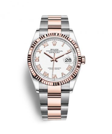 Rolex Datejust 126231-0016 - White Ceramic Dial, 36mm, Oyster, Everose Gold 18K