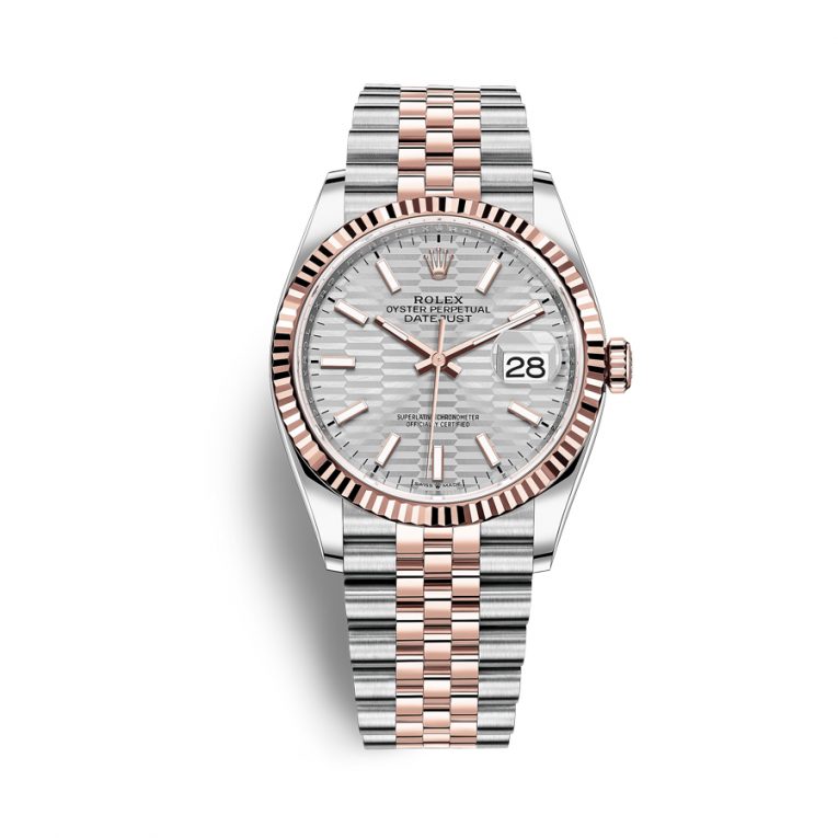 Rolex Datejust 126231-0033 - Motif Silver Dial, 36mm, Jubilee, Everose Gold 18K