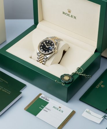 Alternative view of Rolex Datejust 126333-0006 - Black Dial with Diamonds, Jubilee Demi Yellow Gold 18K