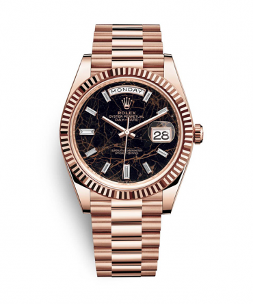 Rolex Day Date 228235-0045, 40mm, An Eisenkiesel Dial With Baguette Diamonds - President Everose Gold 18K