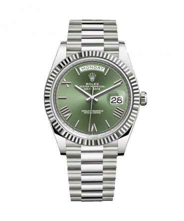 Rolex Day Date 228239-0033 - 40mm - Green Olive Dial - President White Gold 18K