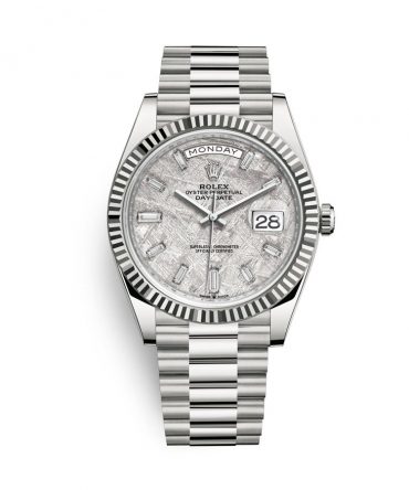 Rolex Day Date 228239-0049 - 40mm - Meteorite Dial With Baguette Diamonds - President White Gold 18K