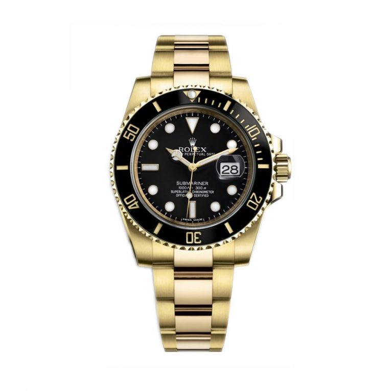 Rolex Submariner Date 116618LN, 40mm, Black Dial, Oyster Full Yellow Gold