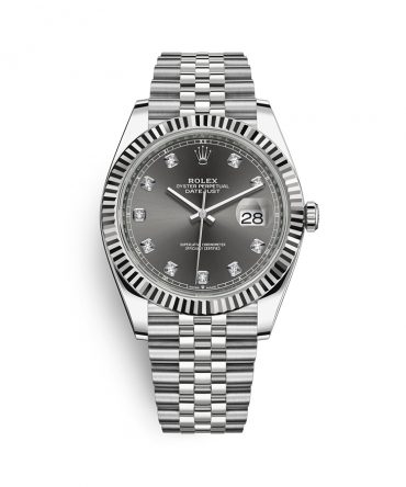 Rolex Datejust 126334-0006 - rhodium Dial with diamonds - 41mm - Jubilee demi white gold 18k