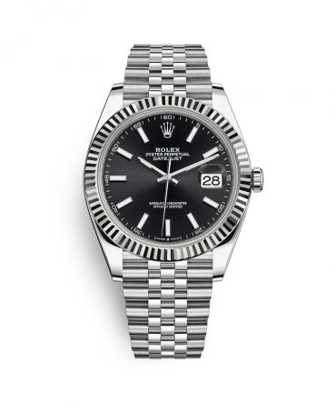 Rolex Datejust 126334-0018 - Black Dial - 41mm - Jubilee demi white gold 18k