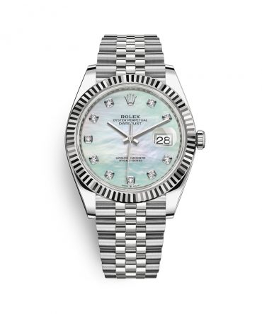 Rolex Datejust 126334-0020- MOP Dial With Diamonds - 41mm - Jubilee demi white gold 18k