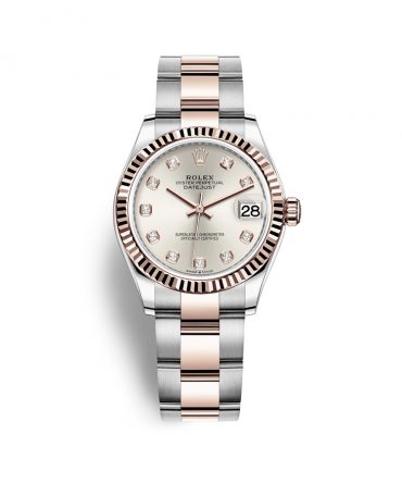 ROLEX LADY-DATEJUST 278271-0005- SILVER DIAL WITH DIAMONS – 31MM – OYSTER DEMI ROSE GOLD 18K