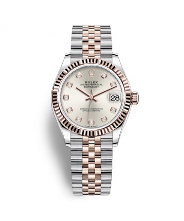ROLEX LADY-DATEJUST 278271-0005- SILVER DIAL WITH DIAMONS – 31MM – JUBILEE DEMI ROSE GOLD 18K