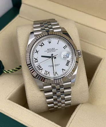 Alternative view of ROLEX DATEJUST 126334-0024- WHITE DIAL – 41MM – JUBILEE DEMI WHITE GOLD 18K