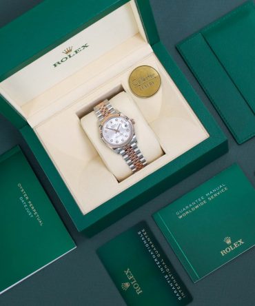 Alternative view of ROLEX LADY-DATEJUST 278271-0005- SILVER DIAL WITH DIAMONS – 31MM – JUBILEE DEMI ROSE GOLD 18K