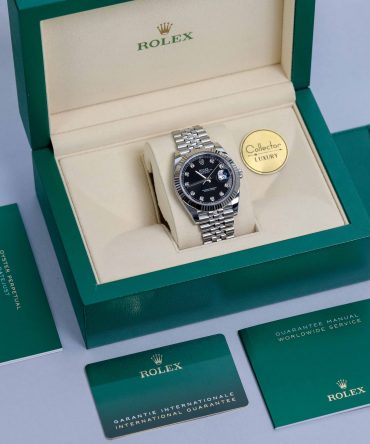 Alternative view of Rolex Datejust 126334-0012 - Black Dial With Diamonds- 41mm - Jubilee demi white gold 18k