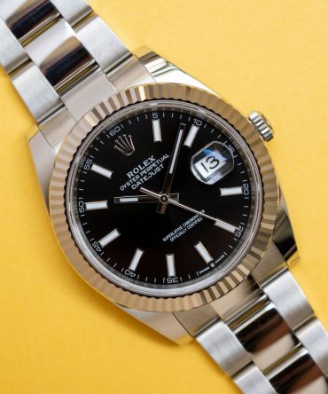 Alternative view of Rolex Datejust 126334-0017 - Black Dial - 41mm - Oyster demi white gold 18k