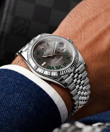 Alternative view of ROLEX DATEJUST 126334-0022- WIMBLEDON DIAL – 41MM – JUBILEE DEMI WHITE GOLD 18K