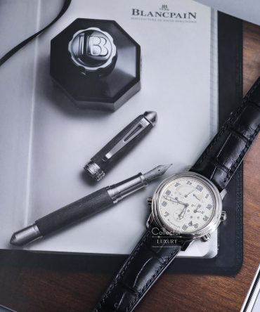 Alternative view of Blancpain Léman Réveil GMT 2041.1542M.53B - white gold 18k - 40mm