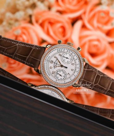 Alternative view of Patek Philippe Complications 7150/250R-001 Chronograph - White dial with diamonds - 38mm - Rose Gold 18k