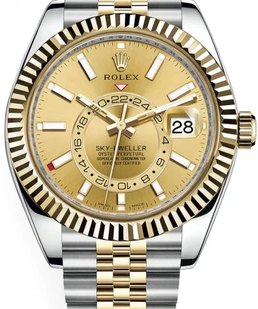 ROLEX SKY-DWELLER 326933-0004-42MM- YELLOW DIAL - JUBILEE - YELLOW GOLD GOLD 18K