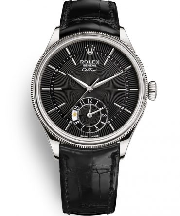 ROLEX CELLINI DUAL TIME 50529 - 0010 BLACK DIAL - WHITE GOLD 18K - 39MM