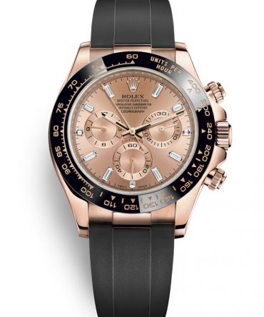 ROLEX COSMOGRAPH DAYTONA 116515-0021 40MM SUNDUST DIAL DIAMOND BAGUETTE - OYSTERFLEX - EVEROSE GOLD 18K