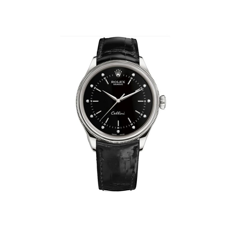 ROLEX CELLINI TIME 50509 - 0023 - BLACK DIAL - DIAMOND - WHITE GOLD - 39MM