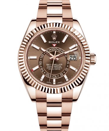 ROLEX SKY - DWELLER  326935-0006 - CHOCOLATE DIAL - EVEROSE GOLD 18K - OYSTER - 42MM
