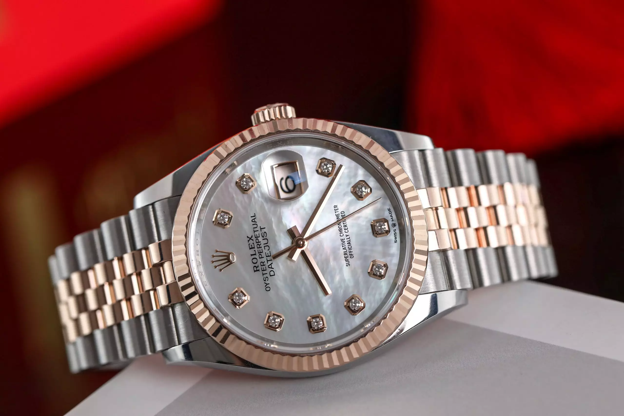Rolex Datejust 126231-0021 - MOP Dial with Diamonds, 36mm, jubilee, Everose Gold 18K - Ảnh 2