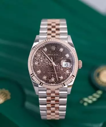 Alternative view of Rolex Datejust 126231-0025 - Jubilee Chocolate Dial with Diamonds, 36mm, Jubilee, Everose Gold 18K