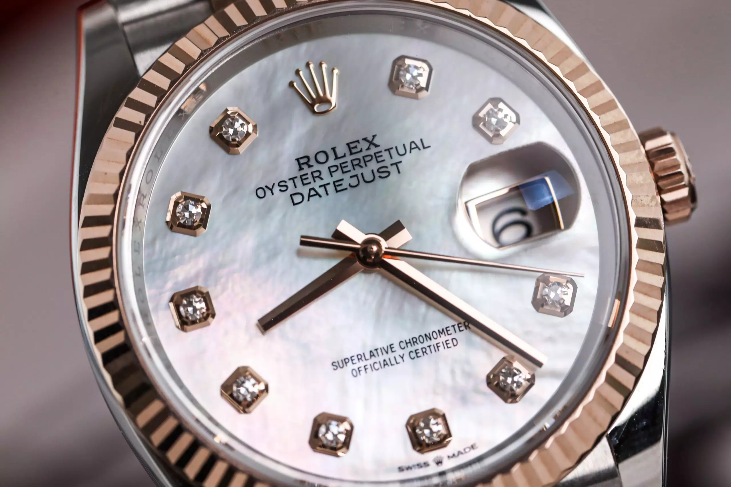 Rolex Datejust 126231-0021 - MOP Dial with Diamonds, 36mm, jubilee, Everose Gold 18K - Ảnh 3