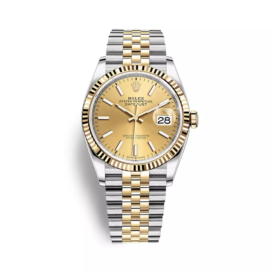 Rolex Datejust 126233-0015 - Gold Dial, Chromalight, Yellow Gold 18k, Jubilee