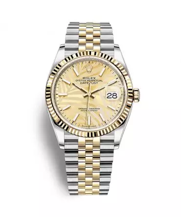 Rolex Datejust 126233-0037 - Gold Palm Dial - Chromalight - Yellow Gold 18K