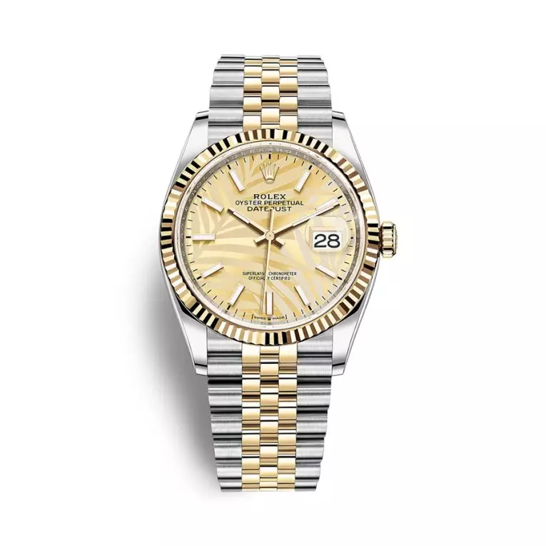 Rolex Datejust 126233-0037 - Gold Palm Dial - Chromalight - Yellow Gold 18K