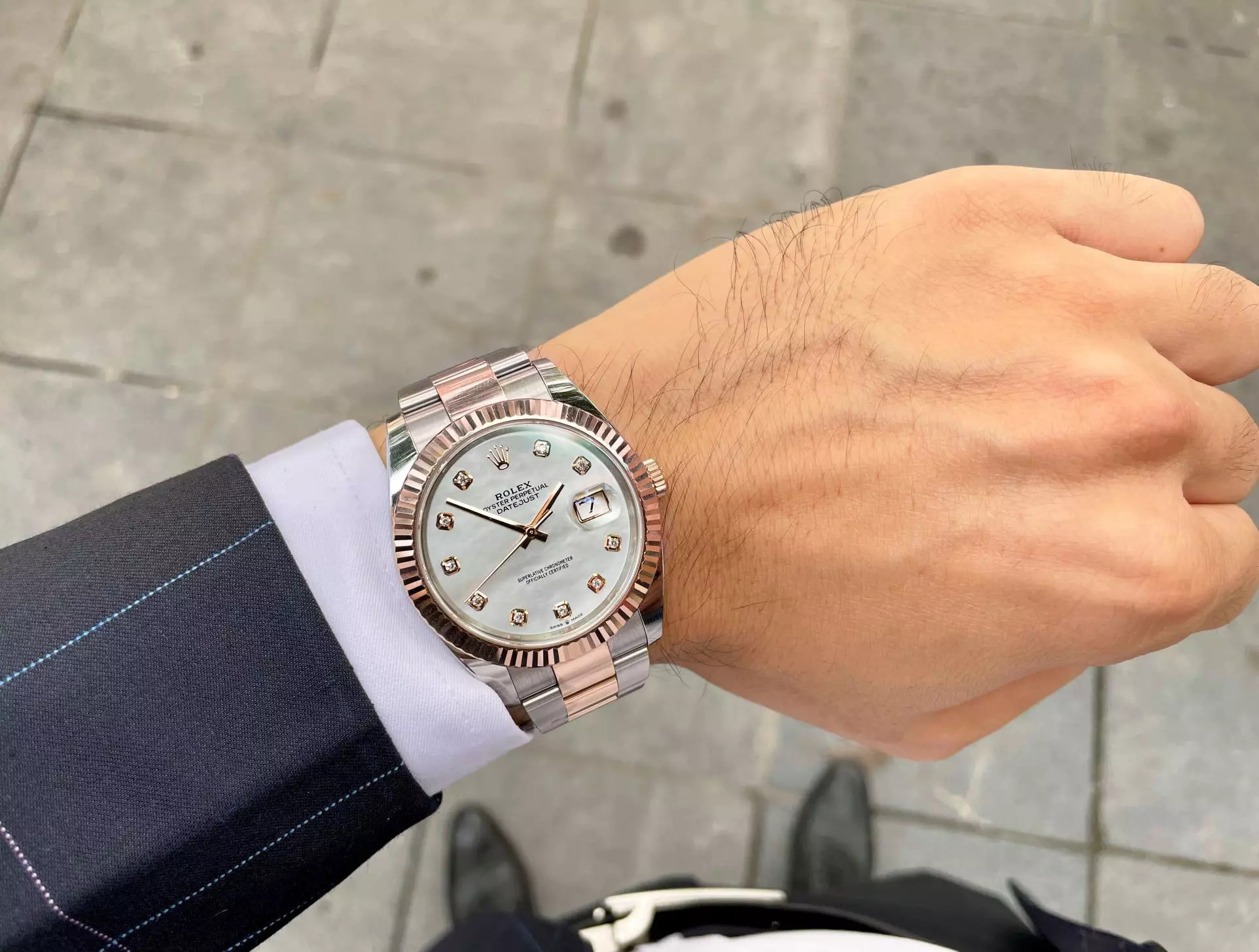 Rolex Datejust 126331-0013 - 41mm - MOP Dial with Diamonds, Oyster Demi Everose Gold 18K - Ảnh 5
