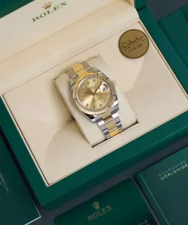 Alternative view of Rolex Datejust 126333-0011 - 41mm - Gold Dial With Diamonds , Oyster Demi Yellow Gold 18K