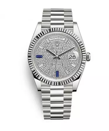 Rolex Day Date 228239-0049 - 40mm - Diamonds Paved Dial With Baguette Diamonds - President White Gold 18K