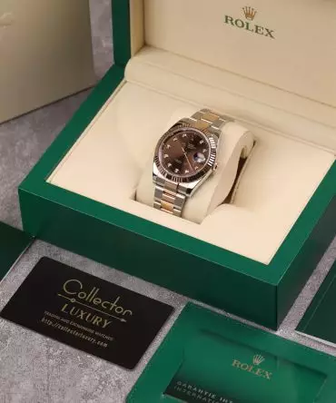 Alternative view of Rolex Datejust 126331-0003 - 41mm - Chocolate Dial with Diamonds, Oyster Demi Everose Gold 18K