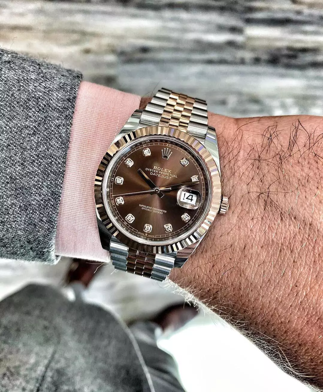 Rolex Datejust 126331-0004 - 41mm - Chocolate Dial with Diamonds, Jubilee Demi Everose Gold 18K - Ảnh 4