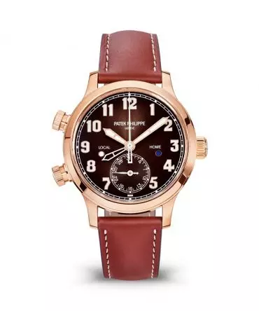 PATEK PHILIPPE  Calatrava Pilot Travel Time 7234R-001, Brown sunburst dial - 37.5mm - Rose Gold 18K