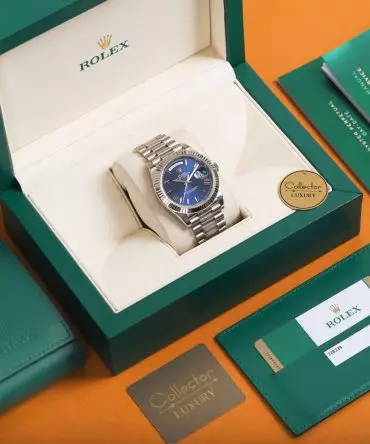 Alternative view of Rolex Day Date 228239-0007 - 40mm - Blue Dial - President White Gold 18K