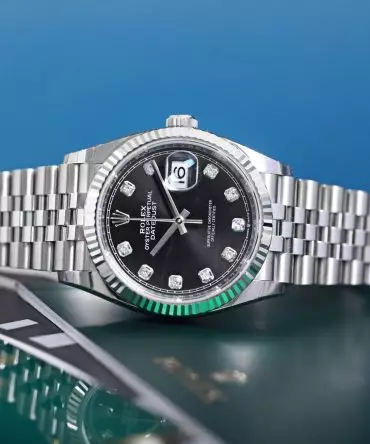 Alternative view of Rolex Datejust 126234-0027 - Black Dial with Diamonds, 36mm, Jubilee, White Gold 18K