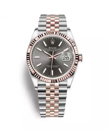 Rolex Datejust 126231-0013 - Grey Dial, 36mm, Chromalight, Everose Gold 18K