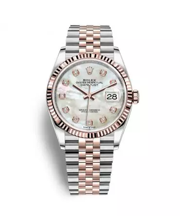 Rolex Datejust 126231-0021 - MOP Dial with Diamonds, 36mm, jubilee, Everose Gold 18K